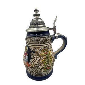 Zöller & Born Handpainted Ceramic Beer Stein W/Lid Made In Germany Limited